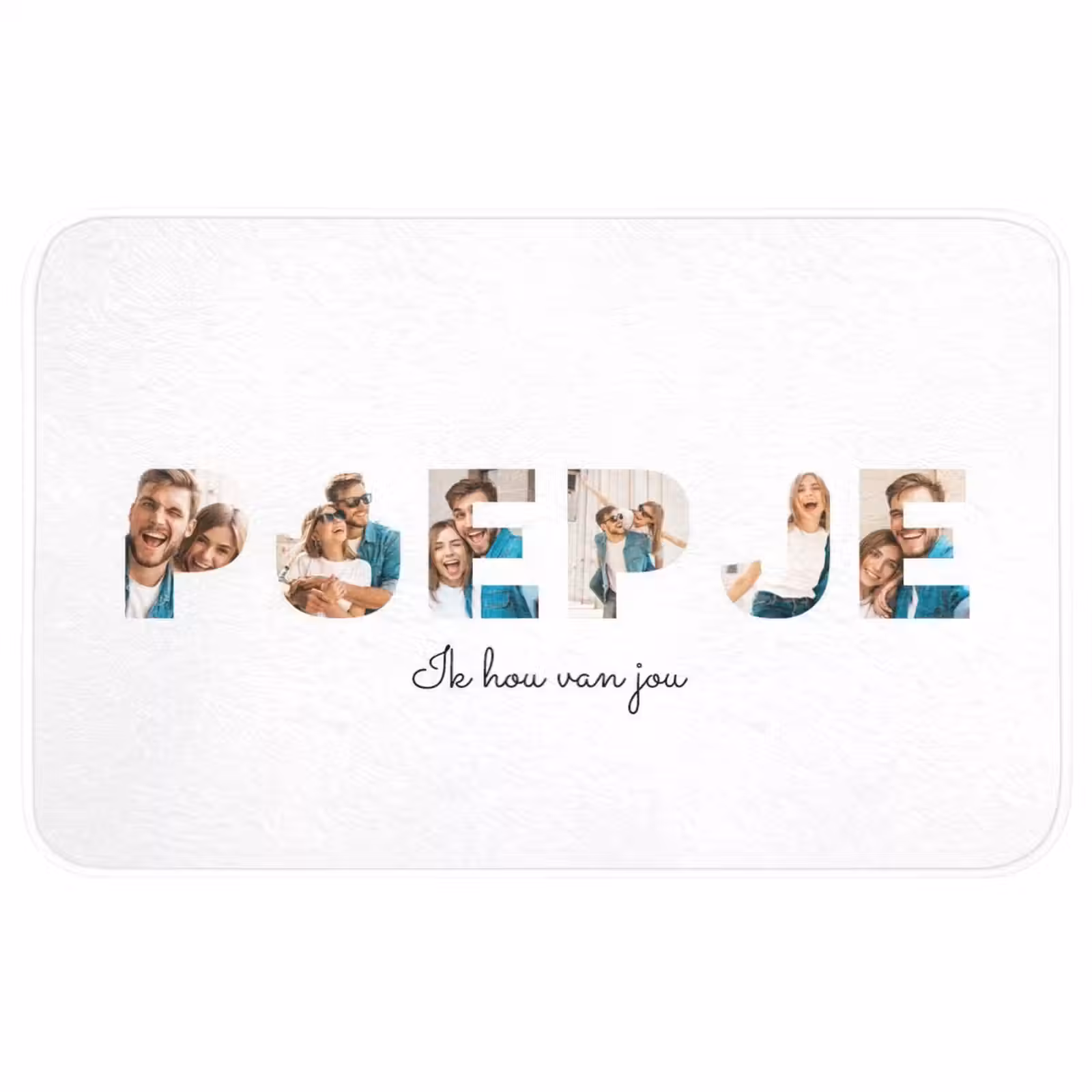 Gepersonaliseerde WC Mat - Poepje - Lettercollage — 1