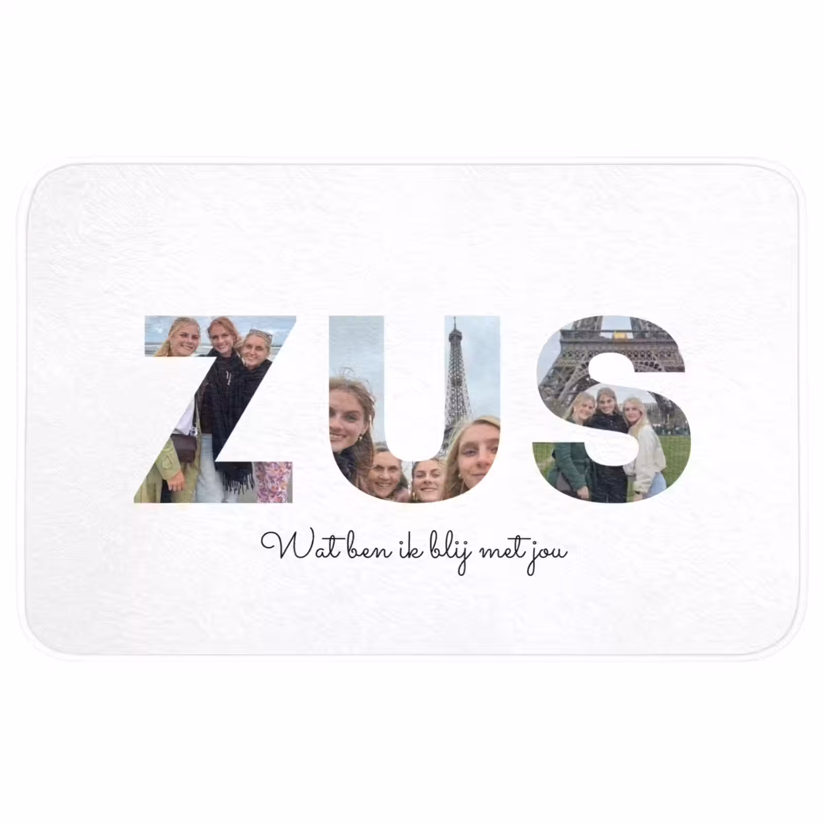 Gepersonaliseerde WC Mat - Zus - Lettercollage — 1
