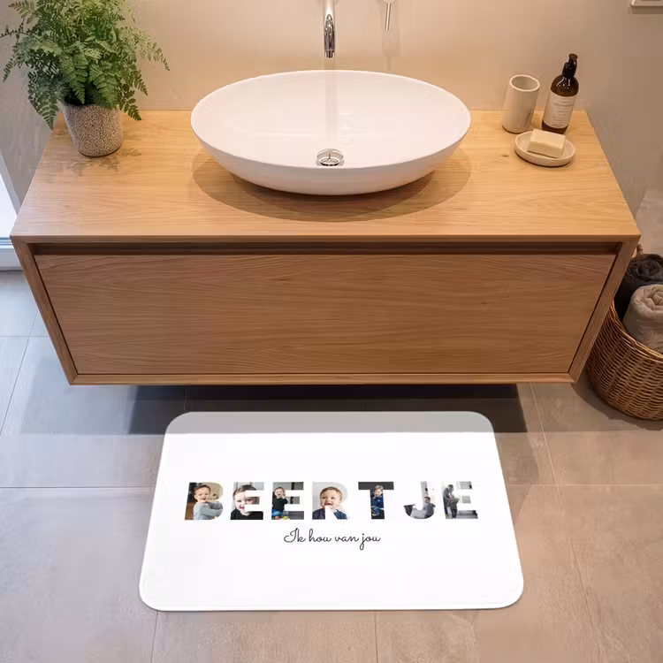 Badmat - Beertje - Lettercollage — 2