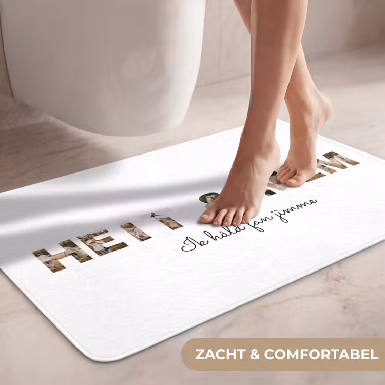 Gepersonaliseerde WC Mat - Heit & Mem - Lettercollage — 7