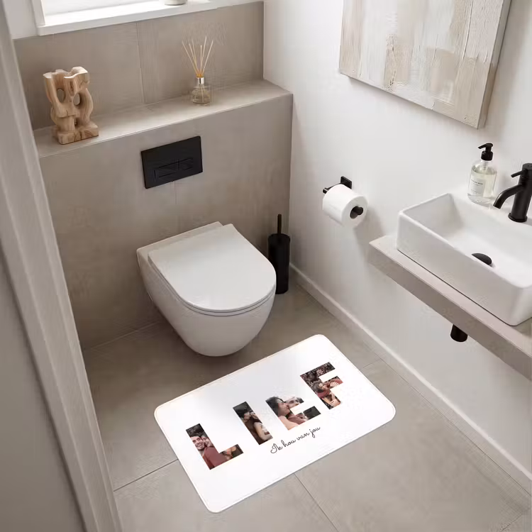 Gepersonaliseerde WC Mat - Lief - Lettercollage — 6