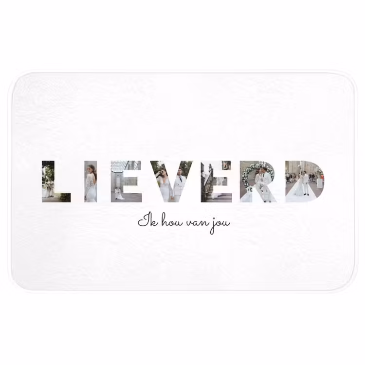 Gepersonaliseerde WC Mat - Lieverd - Lettercollage — 1