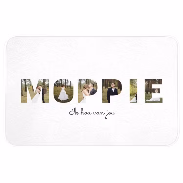 Gepersonaliseerde WC Mat - Moppie - Lettercollage — 1