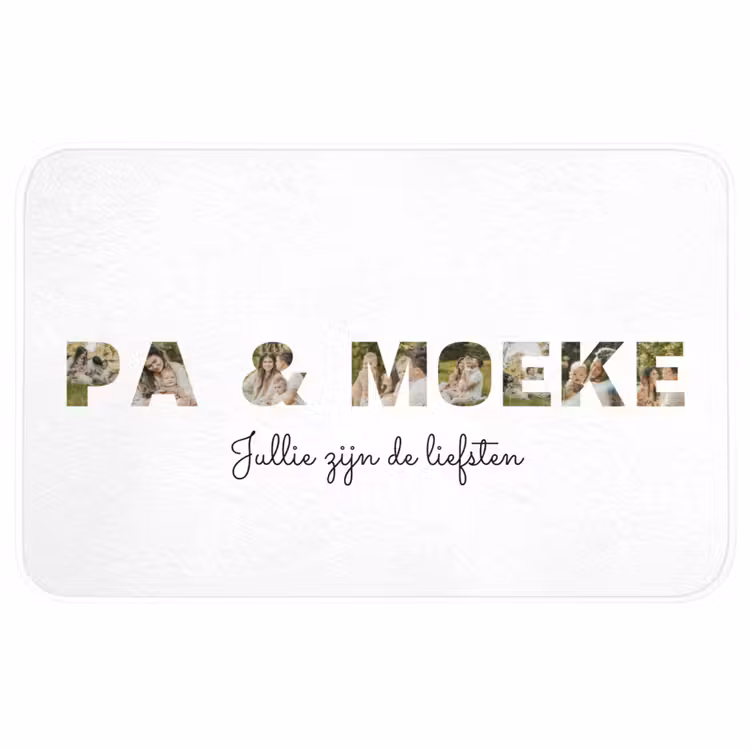 Gepersonaliseerde WC Mat - Pa & Moeke - Lettercollage — 1