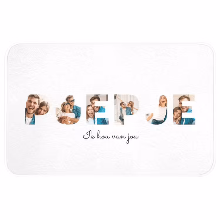 Gepersonaliseerde WC Mat - Poepje - Lettercollage — 1