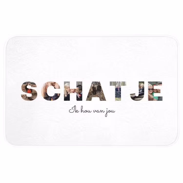 Gepersonaliseerde WC Mat - Schatje - Lettercollage — 1
