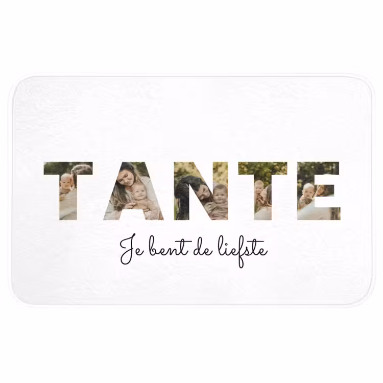Gepersonaliseerde WC Mat - Tante - Lettercollage — 1
