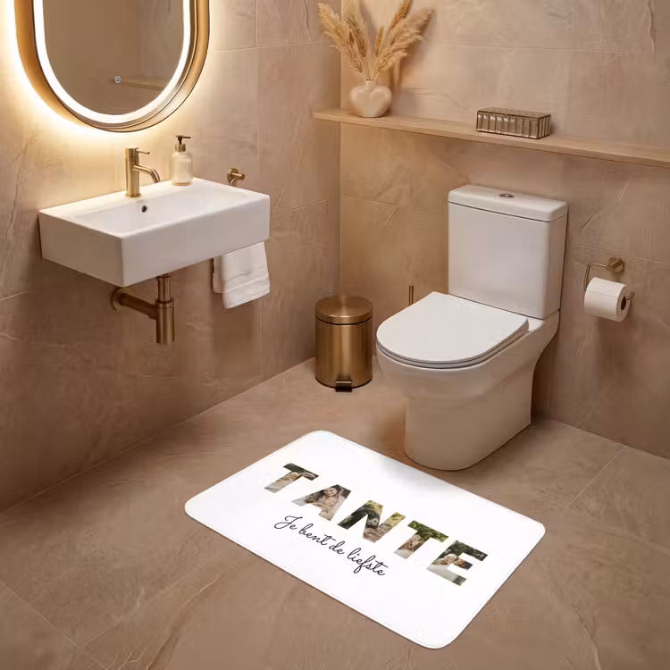 Gepersonaliseerde WC Mat - Tante - Lettercollage — 4