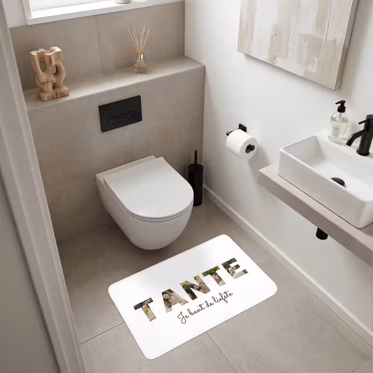 Gepersonaliseerde WC Mat - Tante - Lettercollage — 6