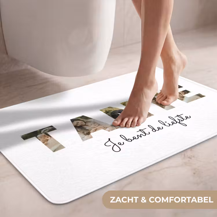 Gepersonaliseerde WC Mat - Tante - Lettercollage — 7