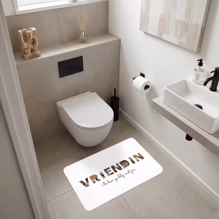 Gepersonaliseerde WC Mat - Vriendin - Lettercollage — 6