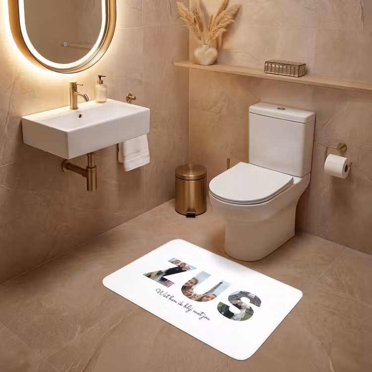 Gepersonaliseerde WC Mat - Zus - Lettercollage — 4