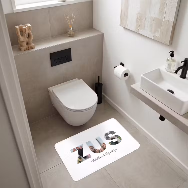 Gepersonaliseerde WC Mat - Zus - Lettercollage — 6