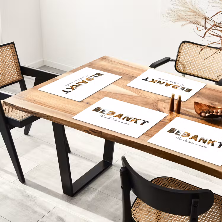 Gepersonaliseerde placemat - 6 stuks -  Bedankt - Lettercollage — 5
