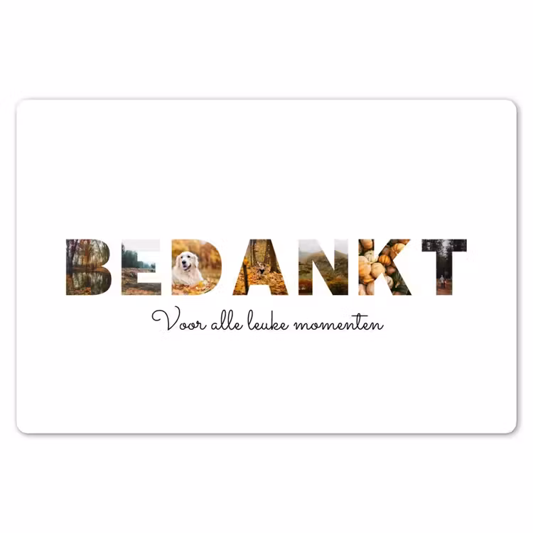 Gepersonaliseerde placemat - 6 stuks -  Bedankt - Lettercollage — 7