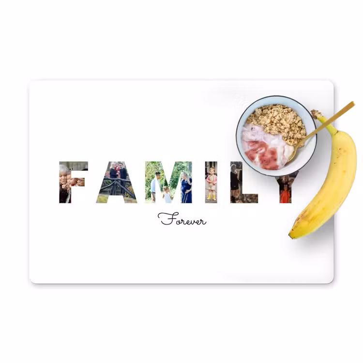 Gepersonaliseerde placemat - 6 stuks - Family - Lettercollage — 1