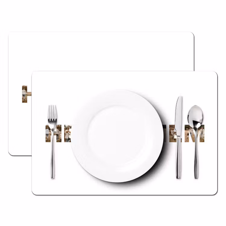 Gepersonaliseerde placemat - 6 stuks -  Heit & Mem - Lettercollage — 2