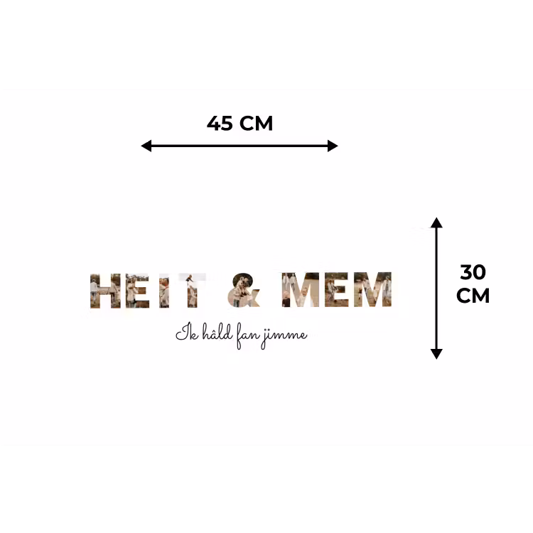 Gepersonaliseerde placemat - 6 stuks -  Heit & Mem - Lettercollage — 3