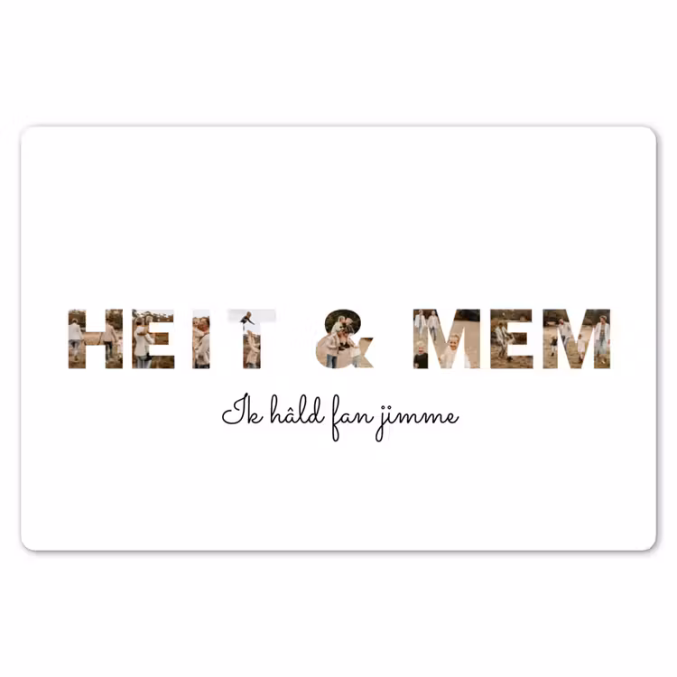 Gepersonaliseerde placemat - 6 stuks -  Heit & Mem - Lettercollage — 7