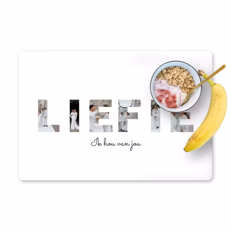 Gepersonaliseerde placemat - 6 stuks -  Liefie - Lettercollage — 1