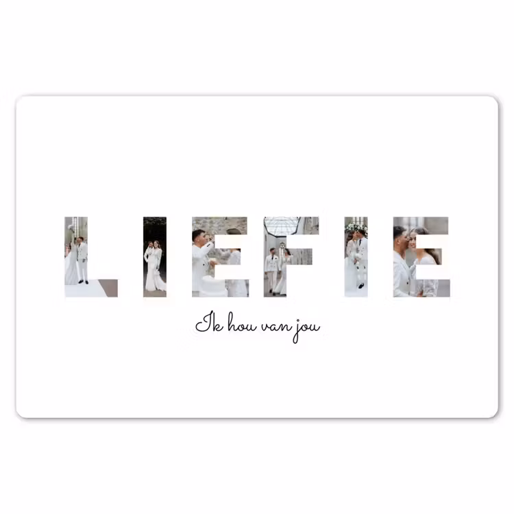 Gepersonaliseerde placemat - 6 stuks -  Liefie - Lettercollage — 7