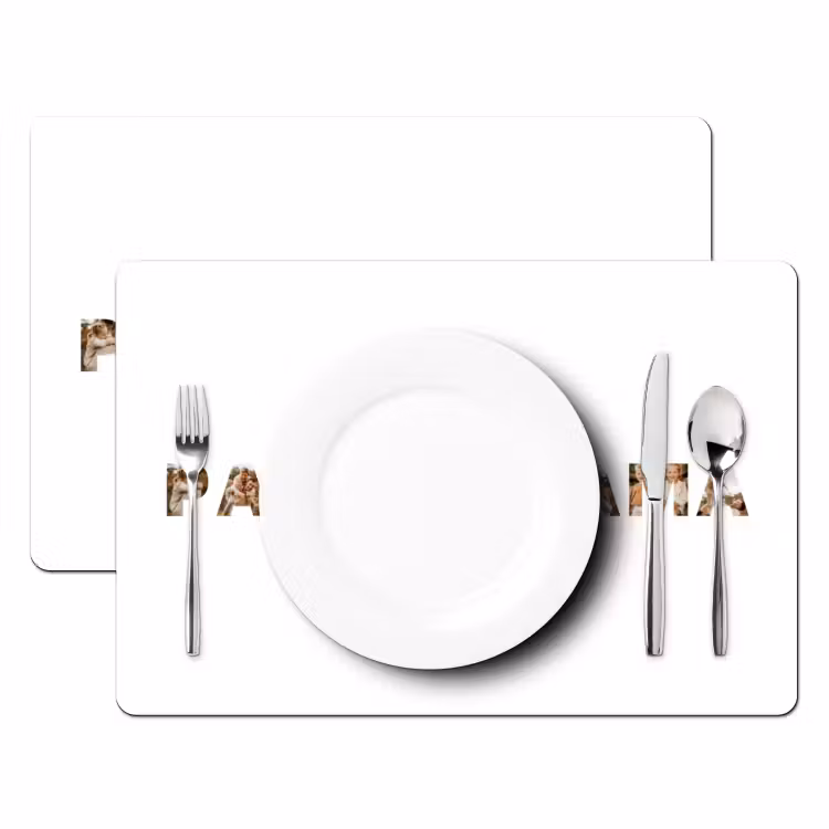 Gepersonaliseerde placemat - 6 stuks -  Papa & Mama - Lettercollage — 2