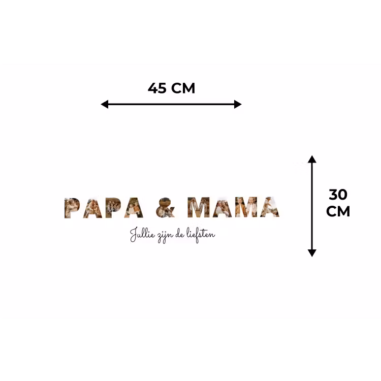 Gepersonaliseerde placemat - 6 stuks -  Papa & Mama - Lettercollage — 3