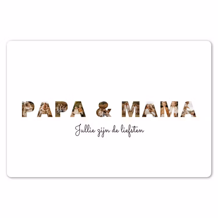 Gepersonaliseerde placemat - 6 stuks -  Papa & Mama - Lettercollage — 7