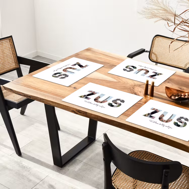 Gepersonaliseerde placemat - 6 stuks - Zus - Lettercollage — 5