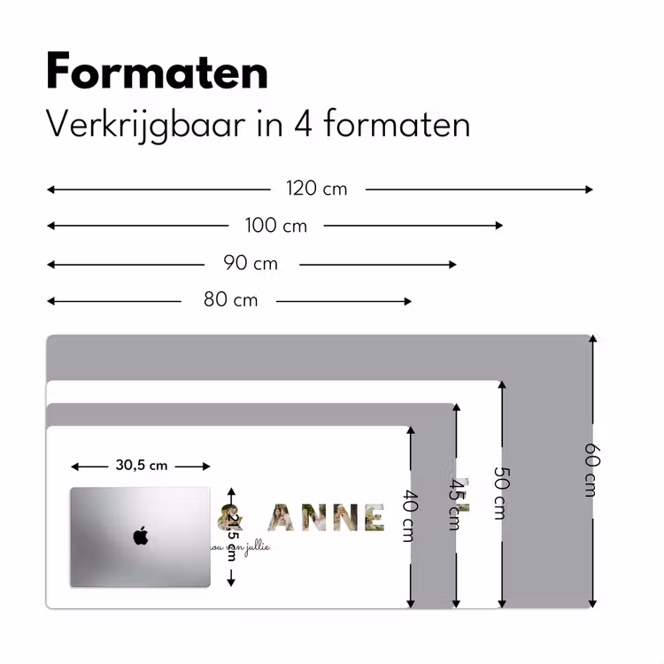 Gepersonaliseerde bureau onderlegger - Baba & Anne - Lettercollage — 8