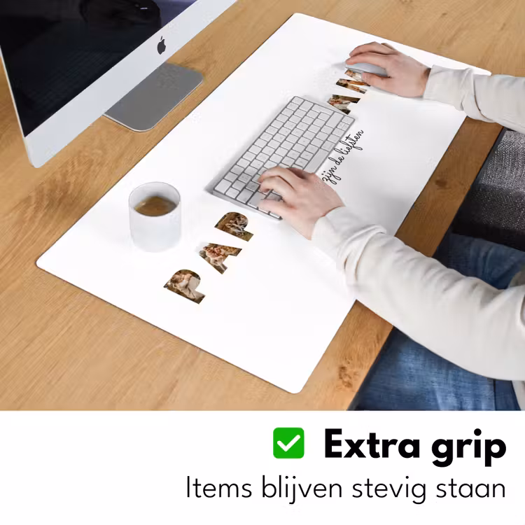 Gepersonaliseerde bureau onderlegger - Papa & Mama - Lettercollage — 6