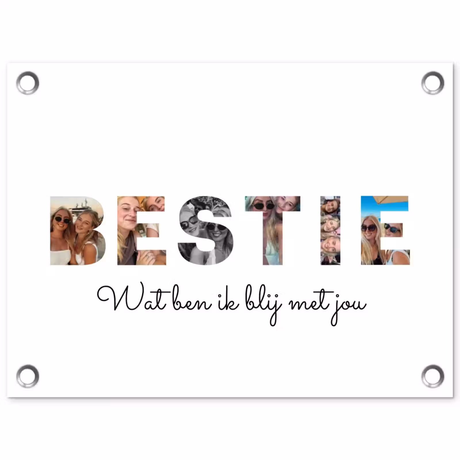Gepersonaliseerde tuinposter - Bestie - Lettercollage — 1