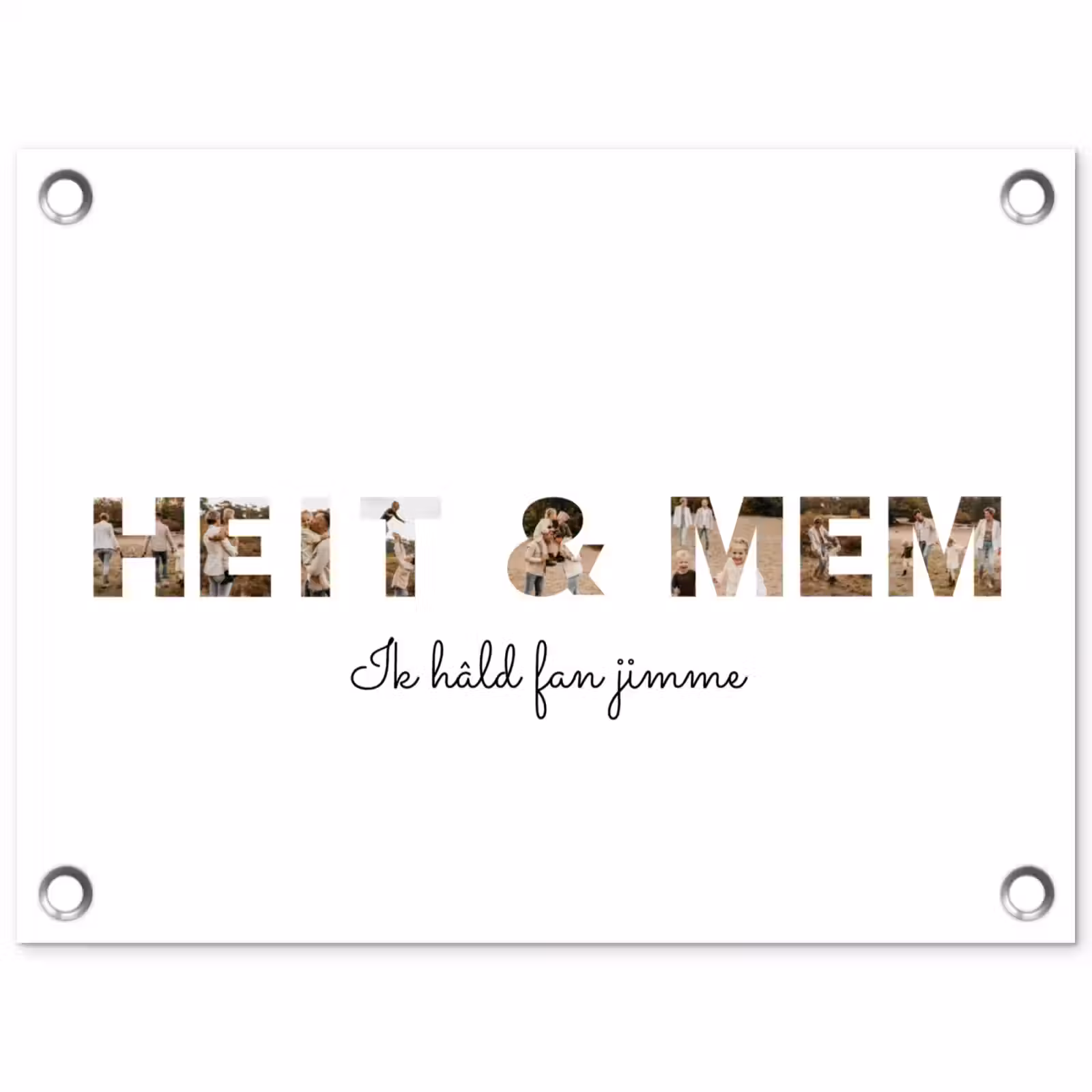 Gepersonaliseerde tuinposter - Heit & Mem - Lettercollage — 1
