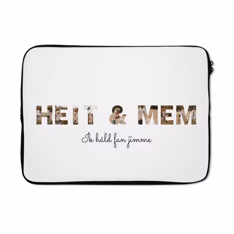 Gepersonaliseerde laptophoes - Heit & Mem - Lettercollage — 5