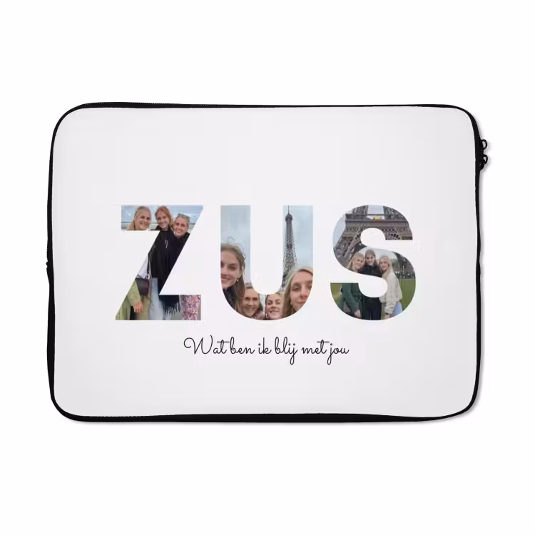 Gepersonaliseerde laptophoes - Zus - Lettercollage — 5