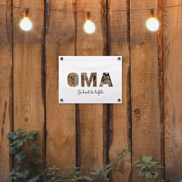 Gepersonaliseerde tuinposter - Oma - Lettercollage — 2