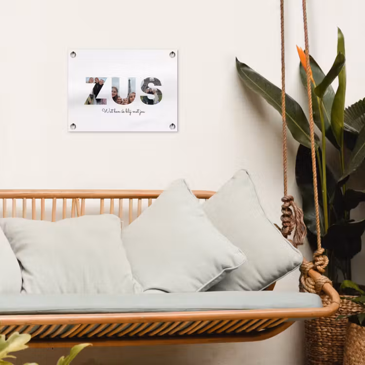 Gepersonaliseerde tuinposter - Zus - Lettercollage — 5