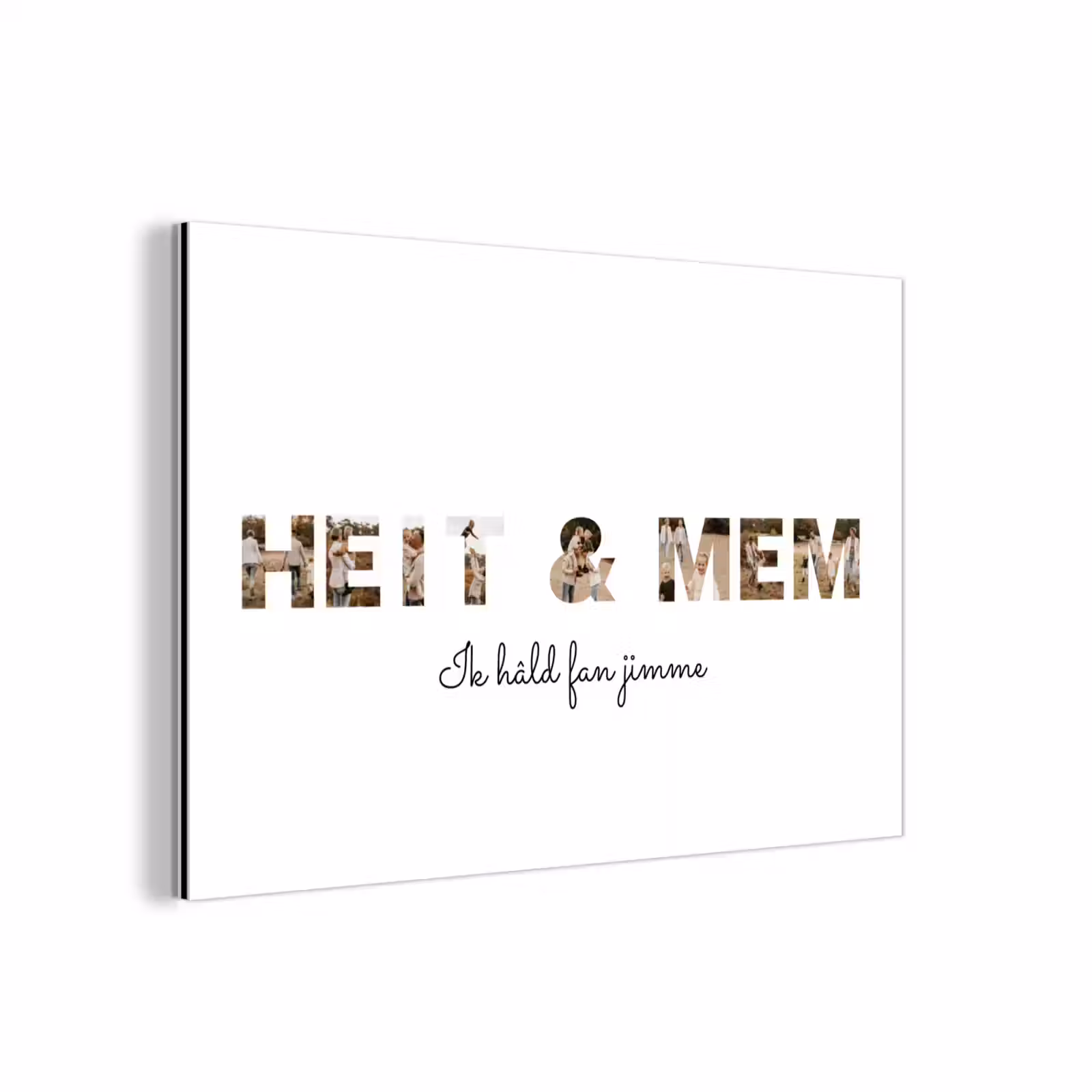 Gepersonaliseerd aluminium schilderij - Heit & Mem - Lettercollage — 1