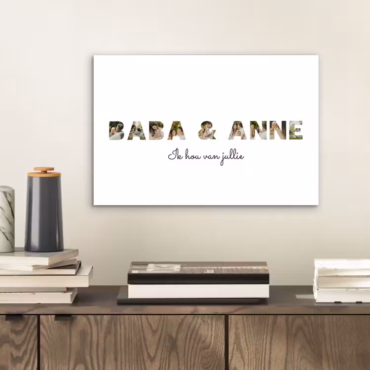 Gepersonaliseerd aluminium schilderij - Baba & Anne - Lettercollage — 2