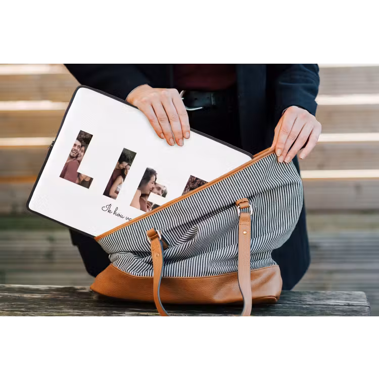Gepersonaliseerde laptophoes - Lief - Lettercollage — 4