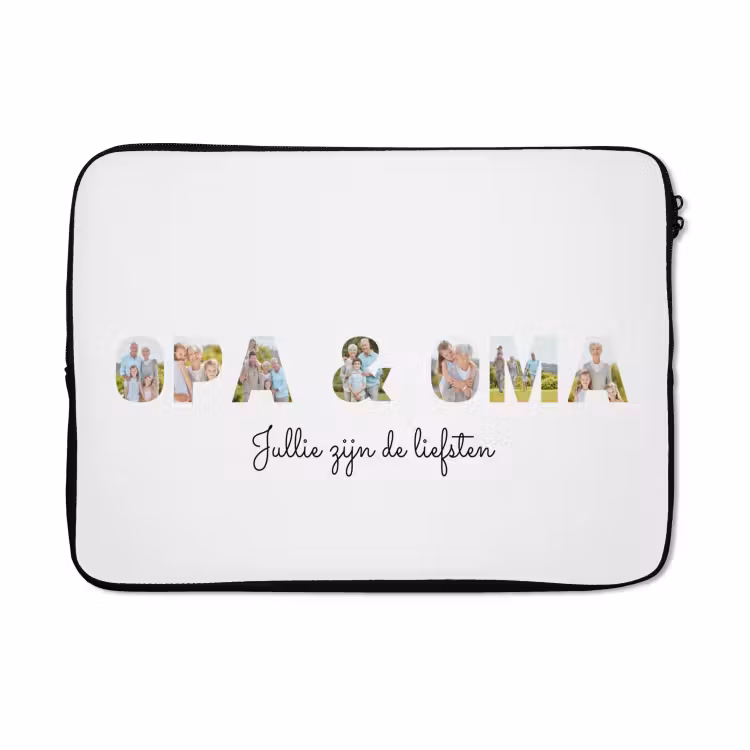 Gepersonaliseerde laptophoes - Opa & Oma - Lettercollage — 5