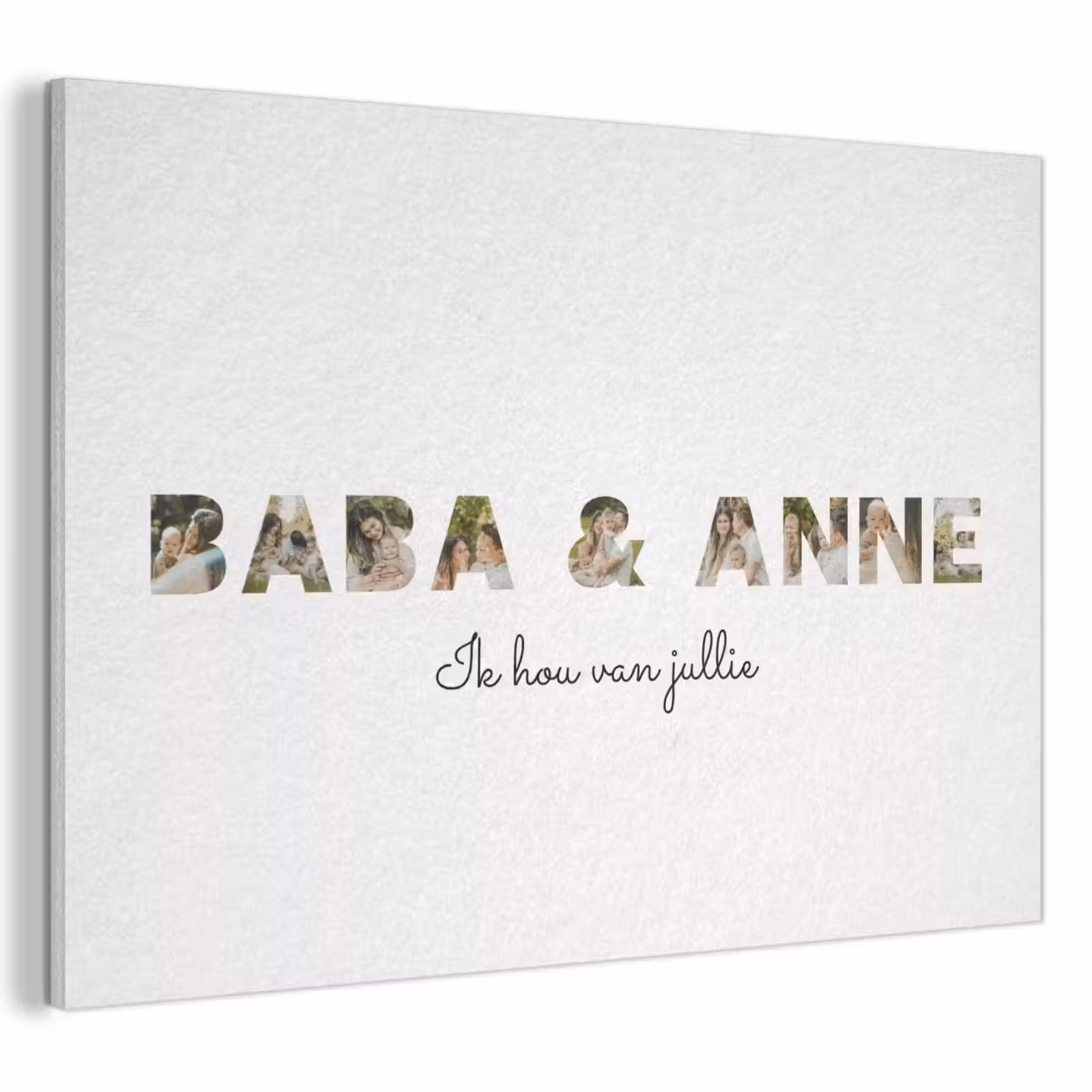 Gepersonaliseerd akoestisch schilderij - Baba & Anne - Lettercollage — 1