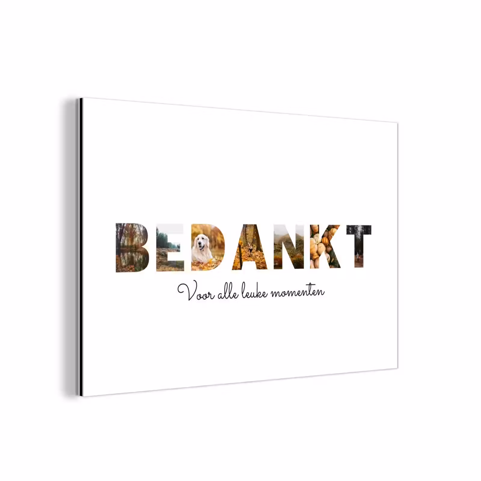 Gepersonaliseerd aluminium schilderij - Bedankt - Lettercollage — 1