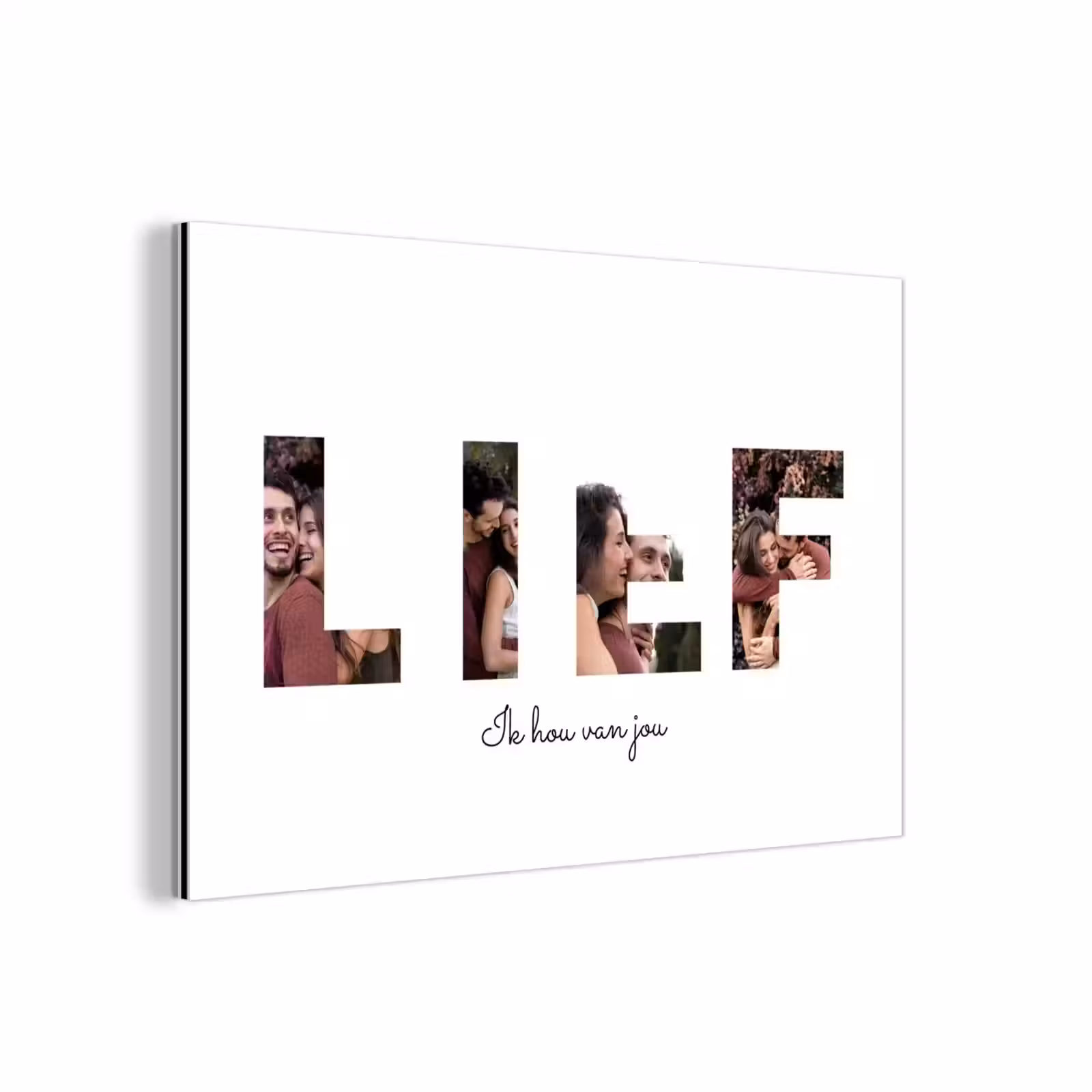 Gepersonaliseerd aluminium schilderij - Lief - Lettercollage — 1