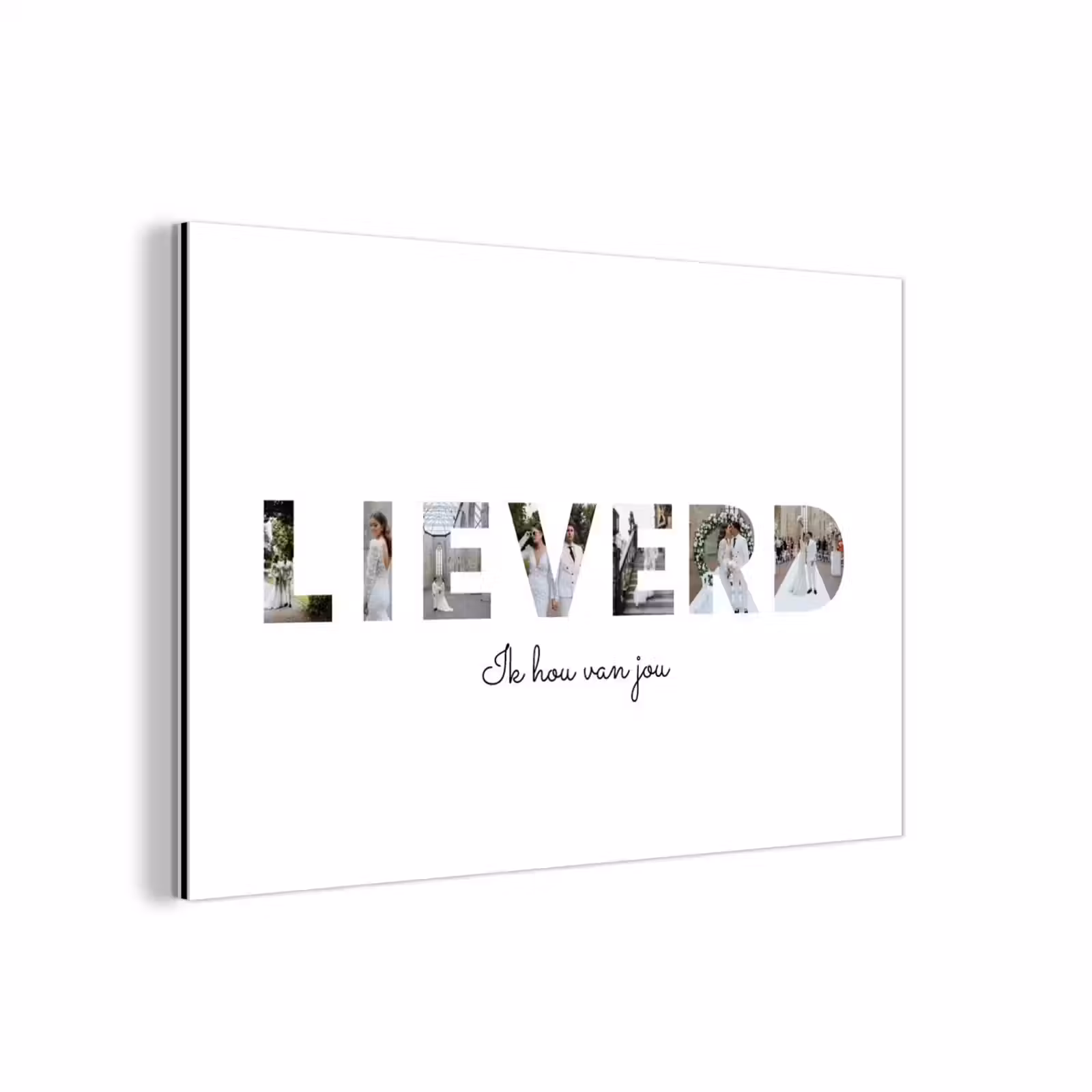 Gepersonaliseerd aluminium schilderij - Lieverd - Lettercollage — 1