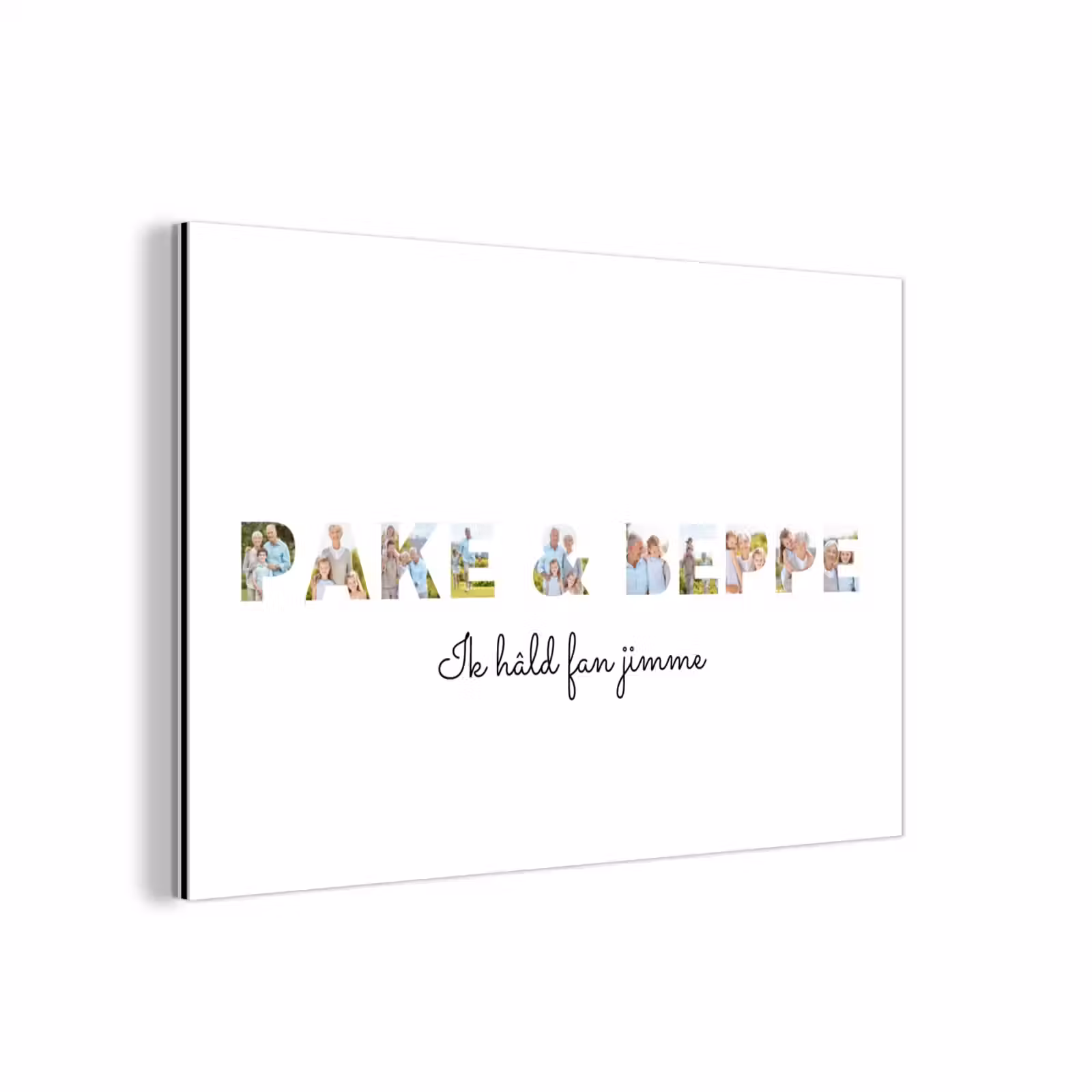 Gepersonaliseerd aluminium schilderij - Pake & Beppe - Lettercollage — 1