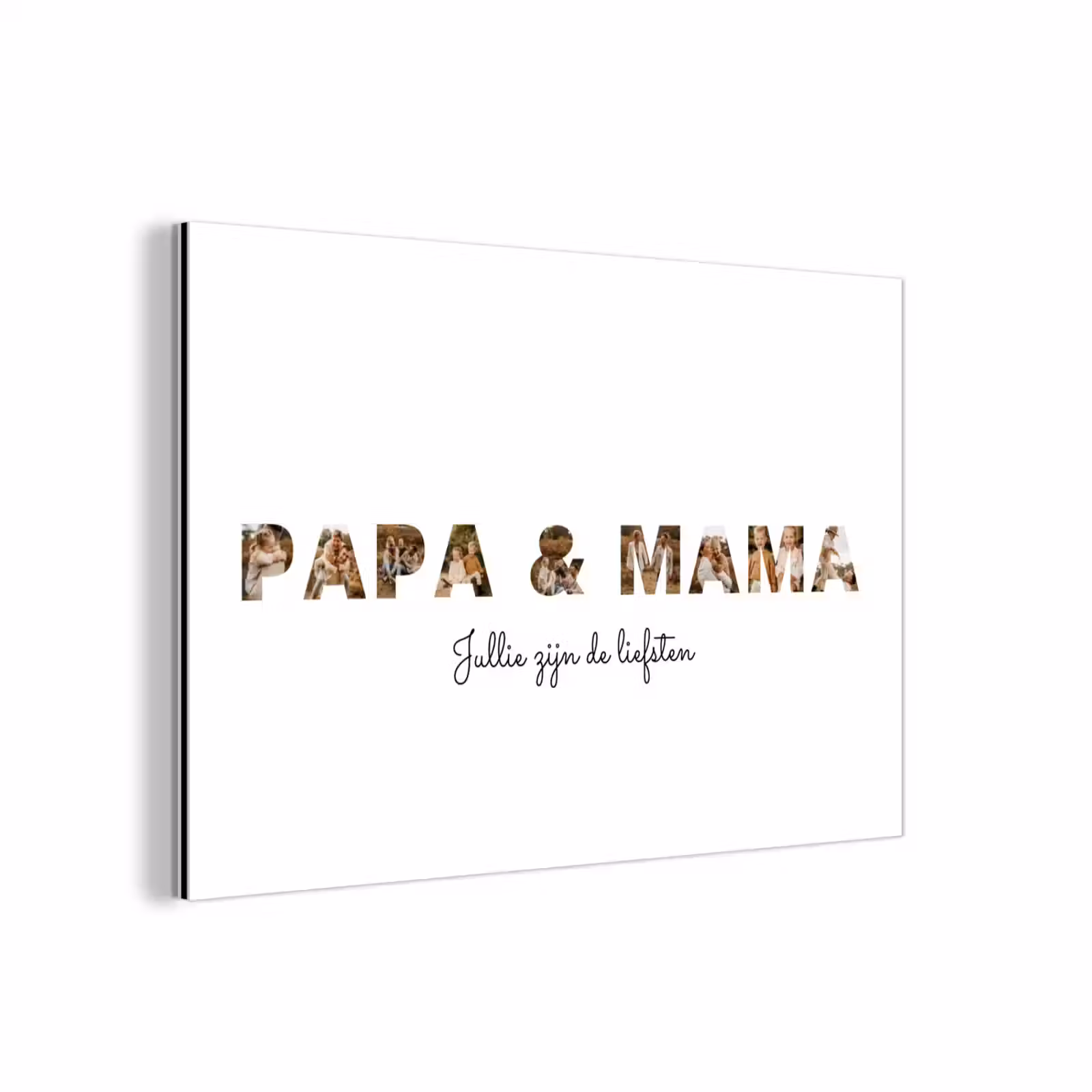 Gepersonaliseerd aluminium schilderij - Papa & Mama - Lettercollage — 1
