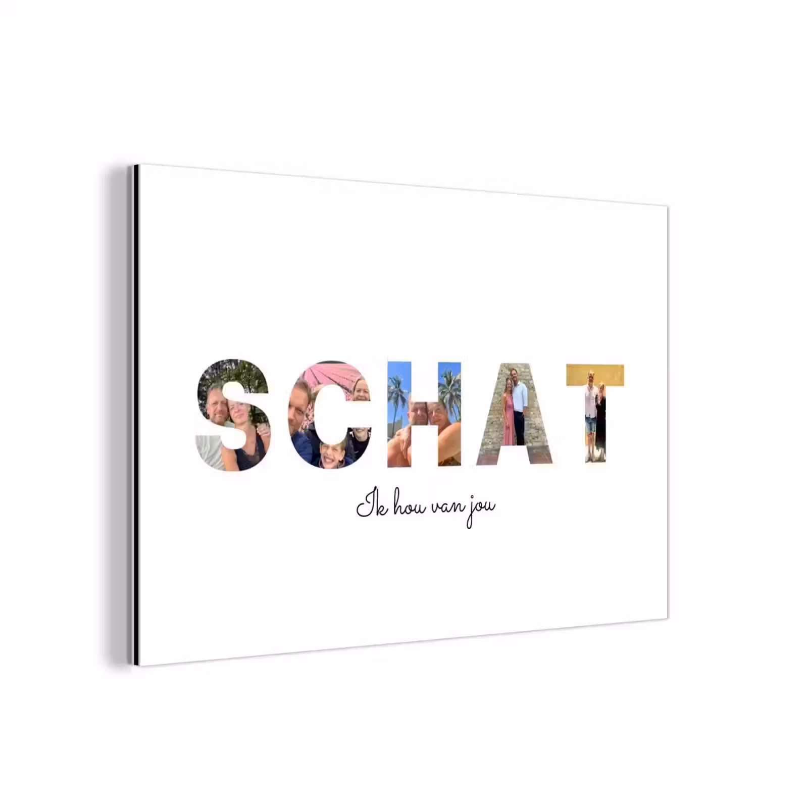 Gepersonaliseerd aluminium schilderij - Schat - Lettercollage — 1