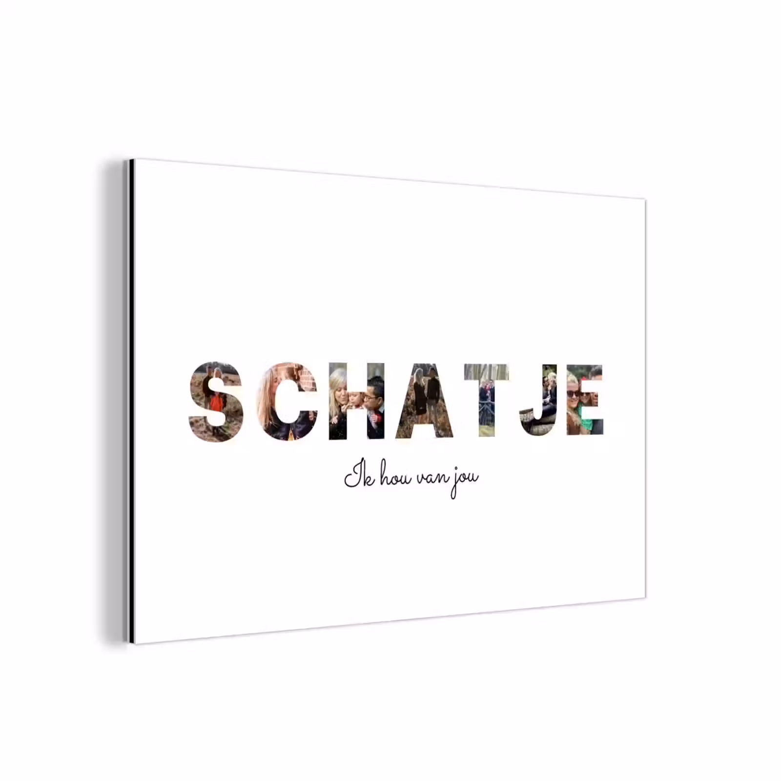 Gepersonaliseerd aluminium schilderij - Schatje - Lettercollage — 1