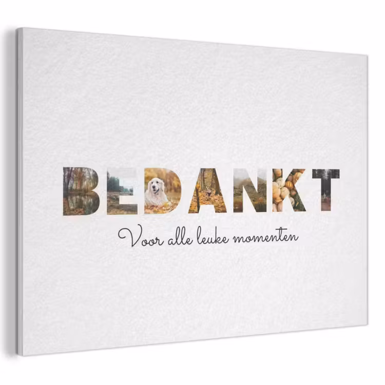 Gepersonaliseerd akoestisch schilderij - Bedankt - Lettercollage — 1